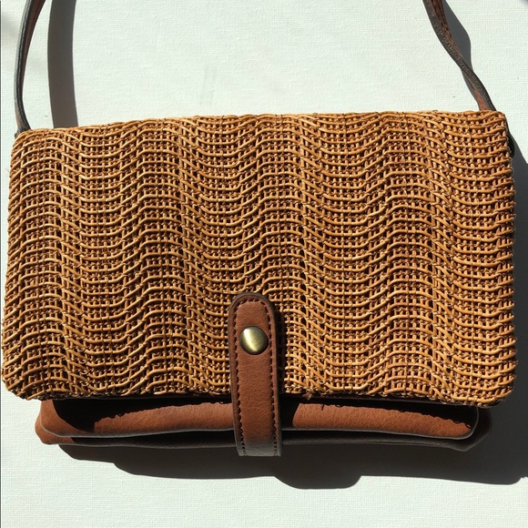 Woven Cross Body Clutch - Brown - Picture 2 of 5